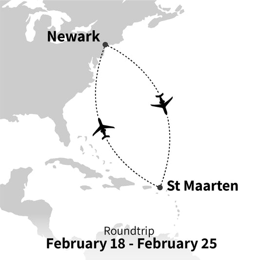 20240218 - Aller-retour EWR-SXM sur La Compagnie 18 février - 25 février 2024