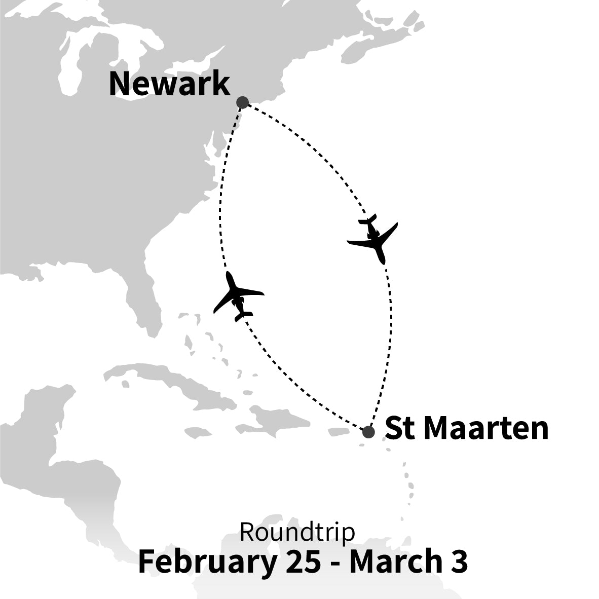 20240225 - Aller-retour EWR-SXM sur La Compagnie 25 février - 03 mars 2024