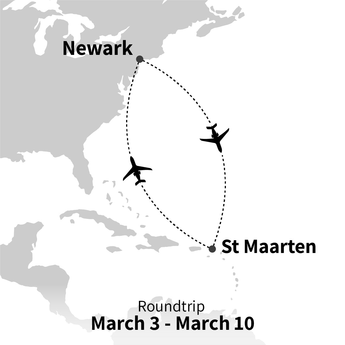 20240303 - Aller-retour EWR-SXM sur La Compagnie 03 mars - 10 mars 2024
